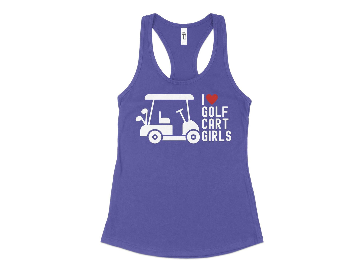 Funny Golfer Gifts  Womens Tank Top XS / Purple Rush I Love Golf Cart Girls Golf Womans Tank Top
