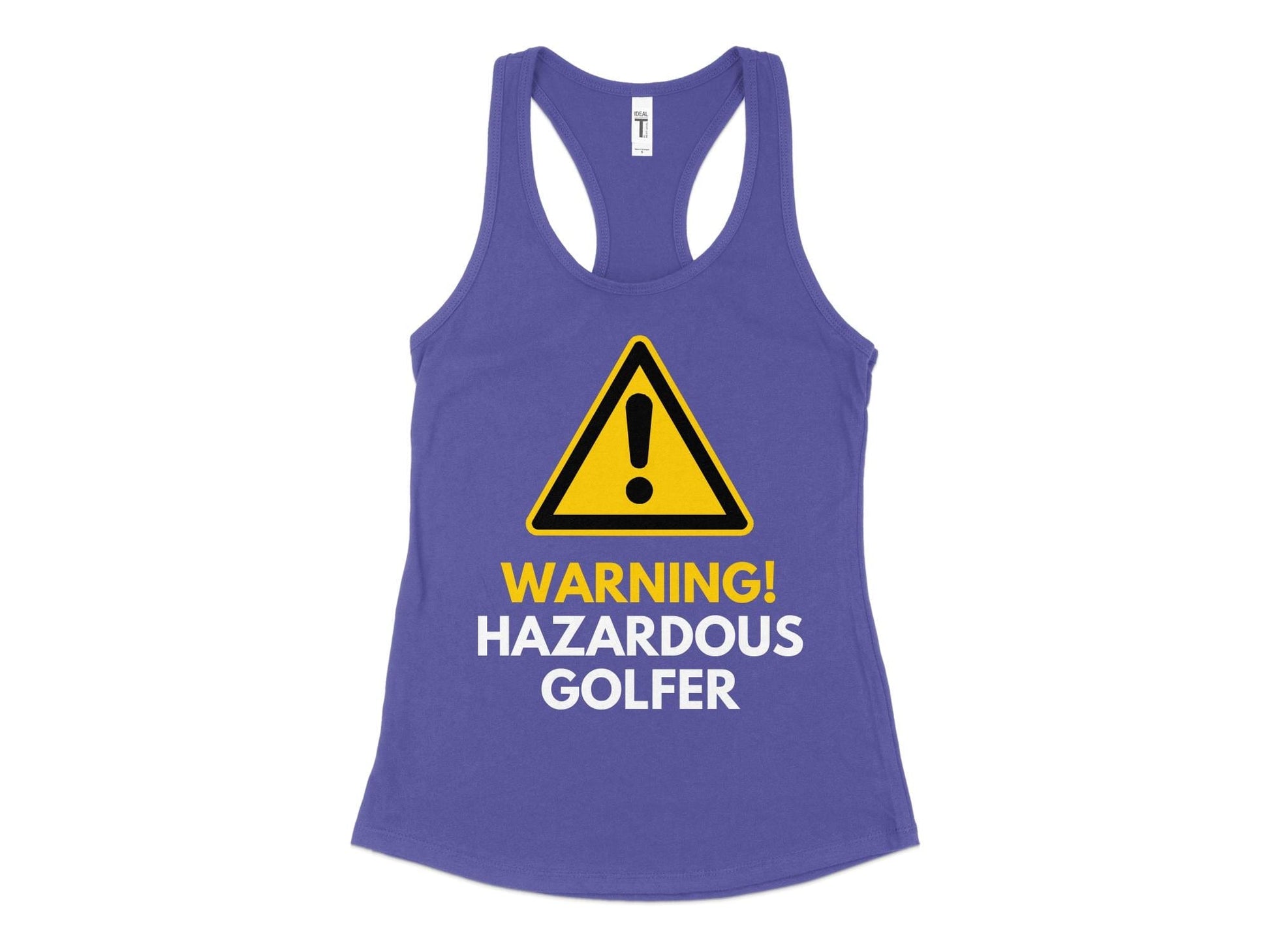 Funny Golfer Gifts  Womens Tank Top XS / Purple Rush Warning Hazardous Golfer Golf Womans Tank Top