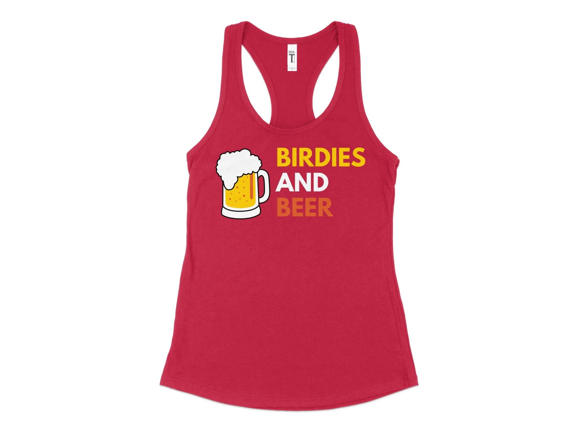 Funny Golfer Gifts  Womens Tank Top XS / Red Birdies and Beer Golf Womans Tank Top