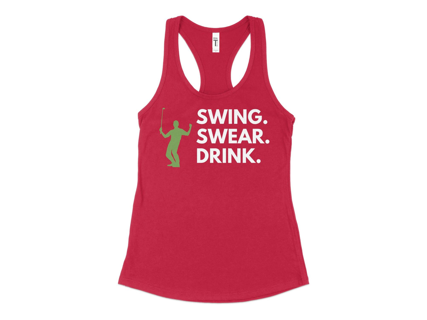 Funny Golfer Gifts  Womens Tank Top XS / Red Swing Swear Drink Golf Womans Tank Top