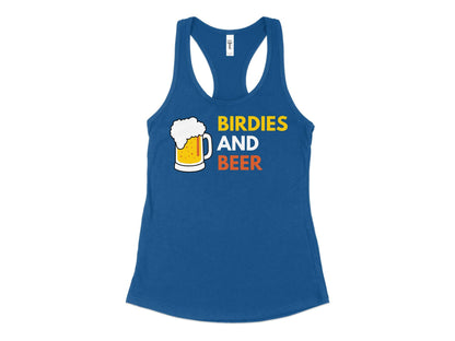 Funny Golfer Gifts  Womens Tank Top XS / Royal Birdies and Beer Golf Womans Tank Top