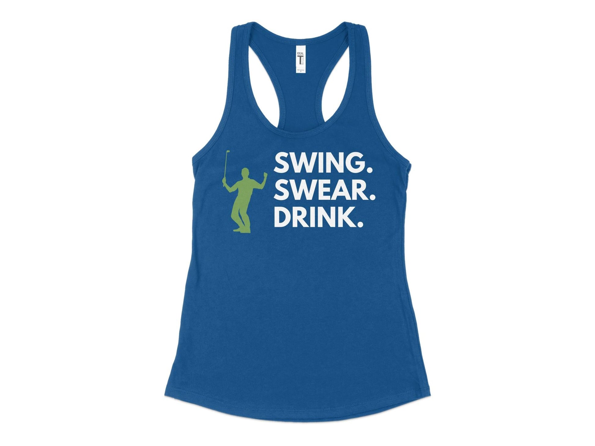 Funny Golfer Gifts  Womens Tank Top XS / Royal Swing Swear Drink Golf Womans Tank Top