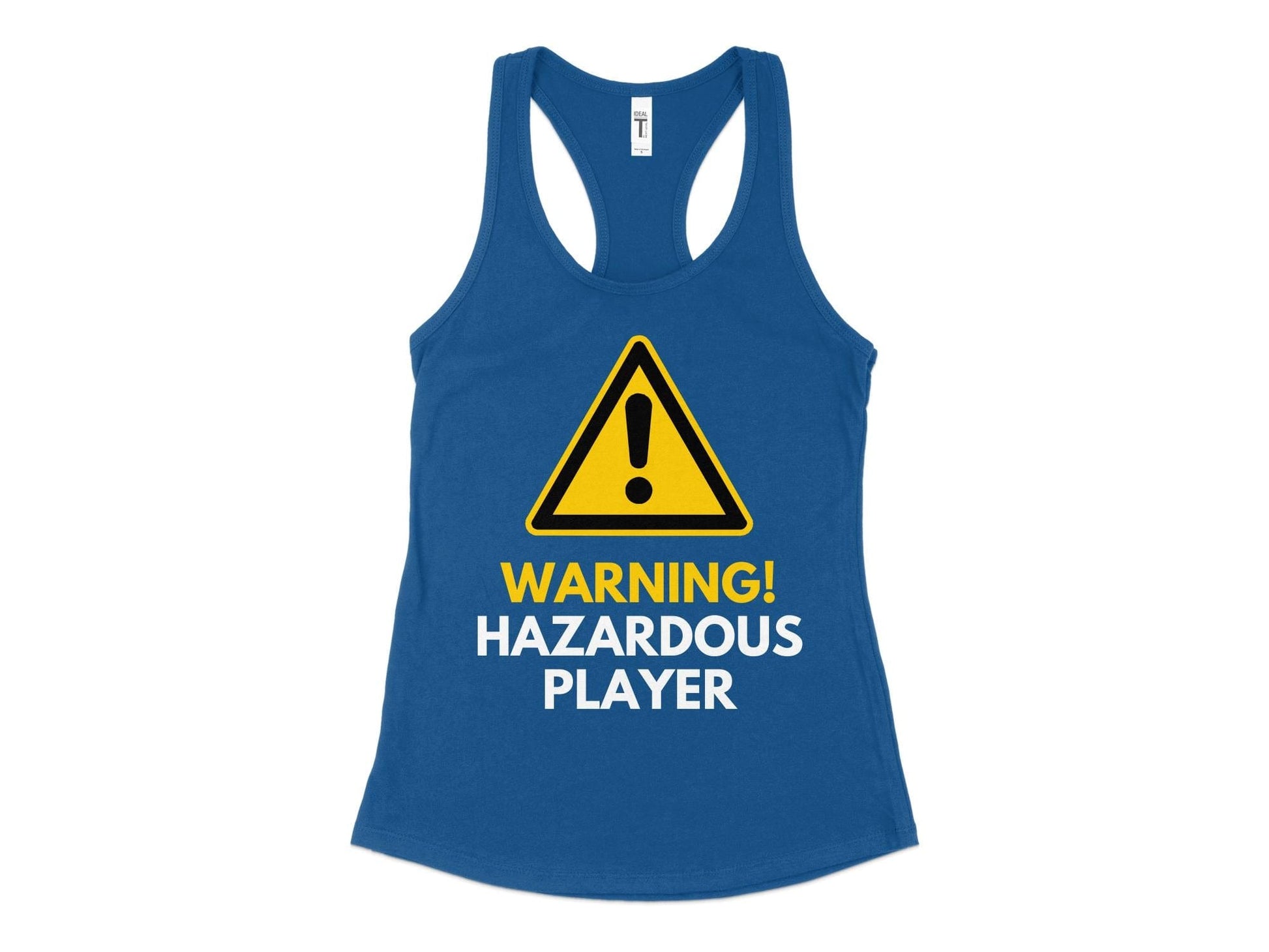 Funny Golfer Gifts  Womens Tank Top XS / Royal Warning Hazardous Player Golf Womans Tank Top