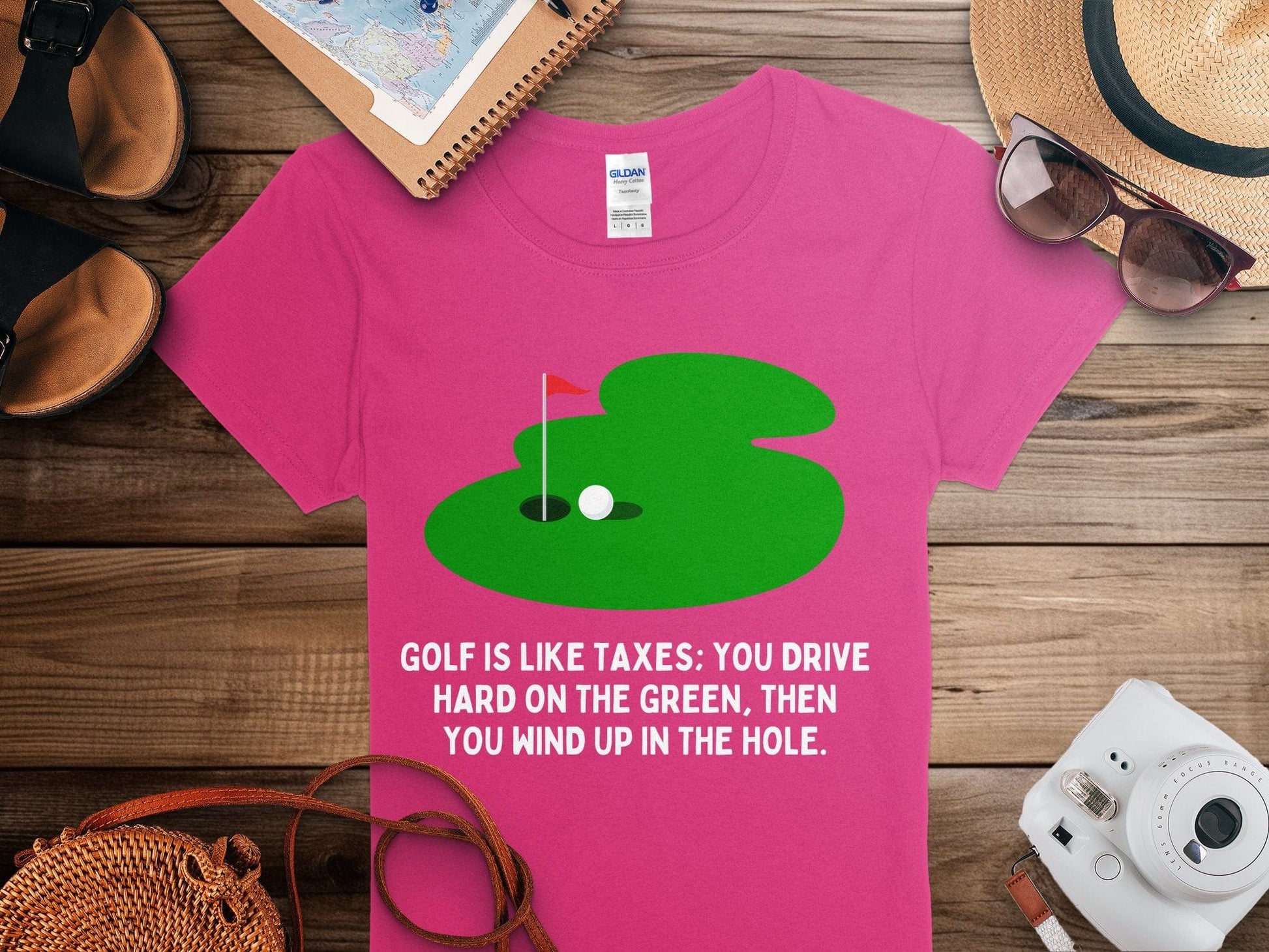 Funny Golfer Gifts  Womens TShirt Golf is Like Taxes Golf Womans T-Shirt