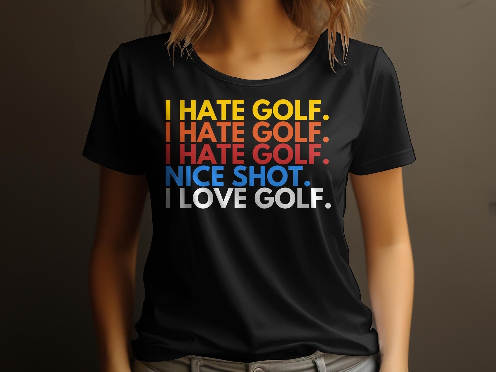 Funny Golfer Gifts  Womens TShirt I Hate Golf I Love Golf Golf Womans T-Shirt