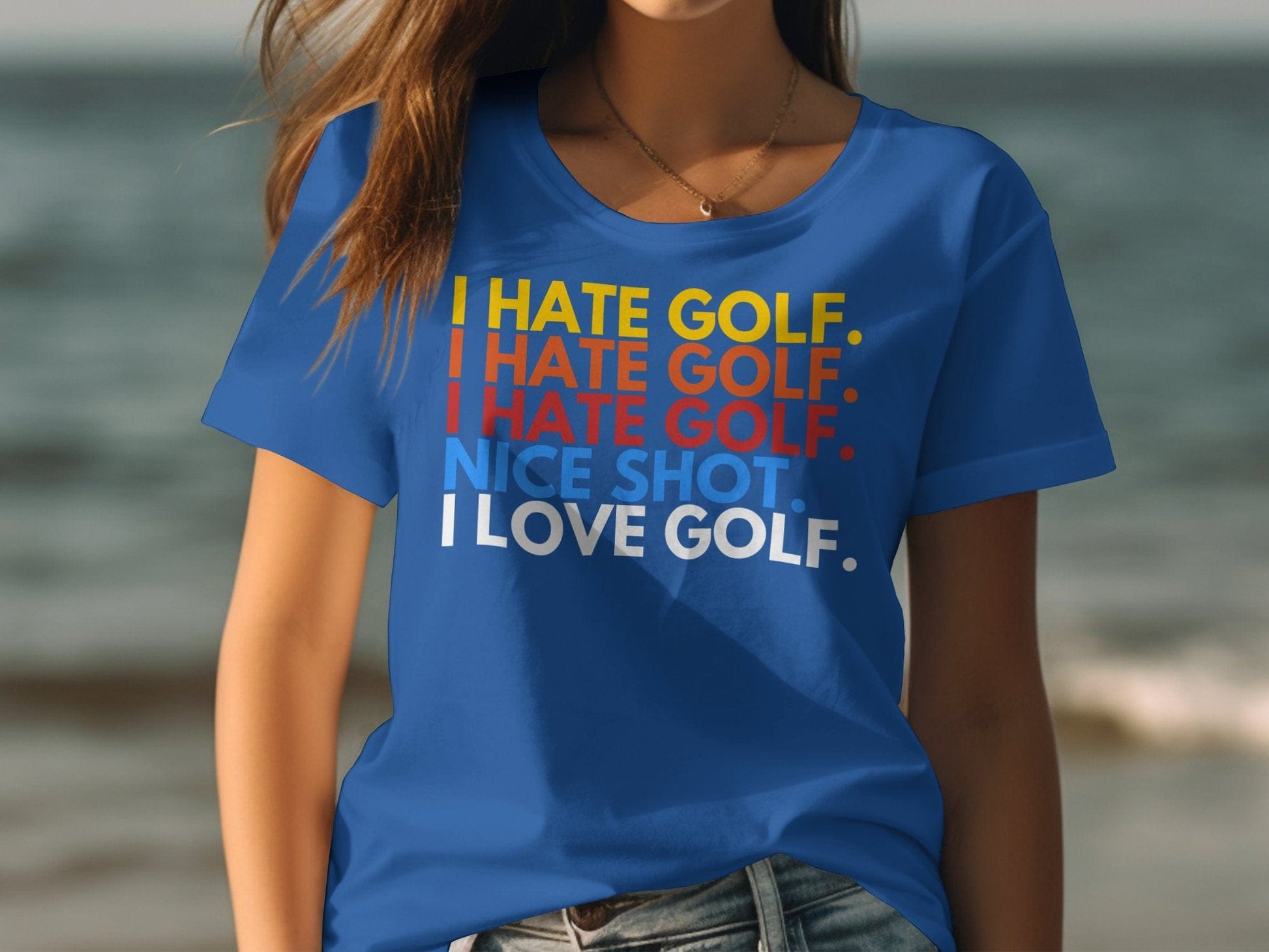 Funny Golfer Gifts  Womens TShirt I Hate Golf I Love Golf Golf Womans T-Shirt