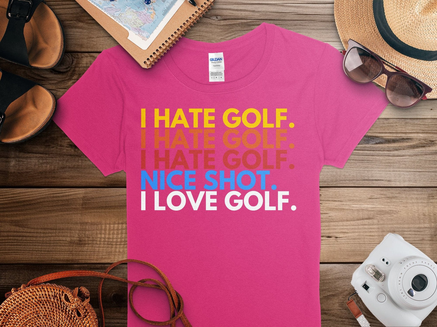 Funny Golfer Gifts  Womens TShirt I Hate Golf I Love Golf Golf Womans T-Shirt