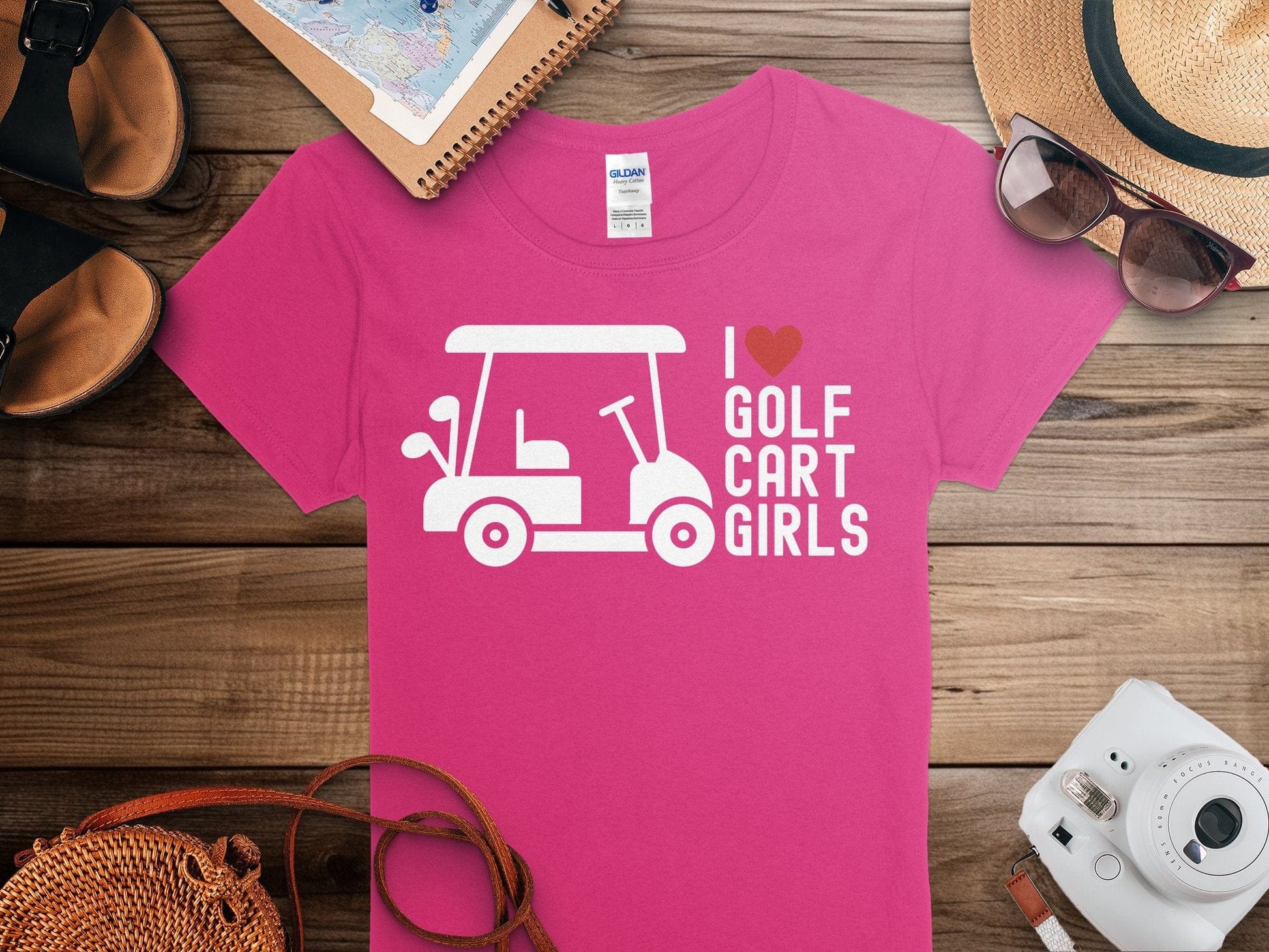 Funny Golfer Gifts  Womens TShirt I Love Golf Cart Girls Golf Womans T-Shirt