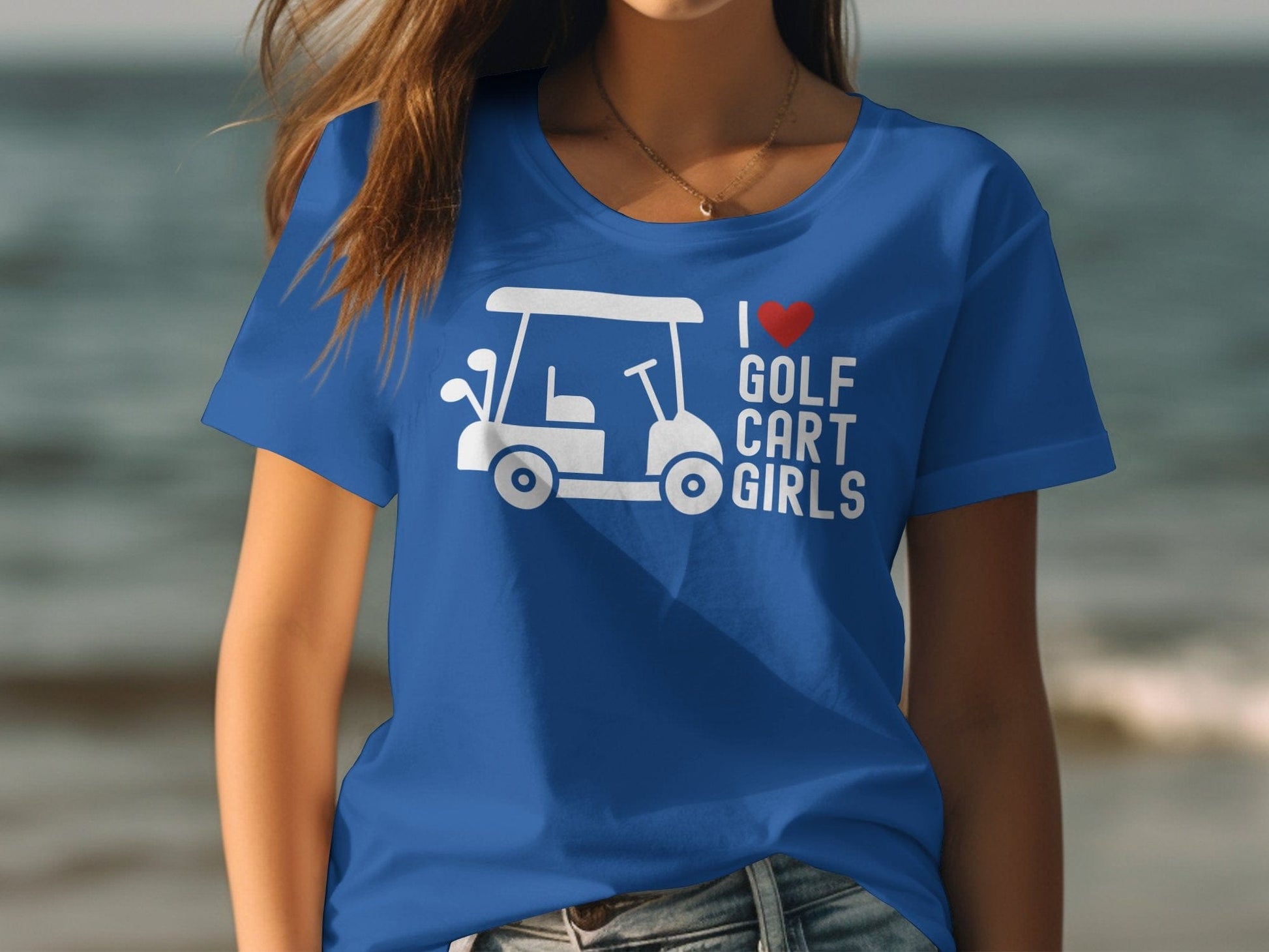 Funny Golfer Gifts  Womens TShirt I Love Golf Cart Girls Golf Womans T-Shirt