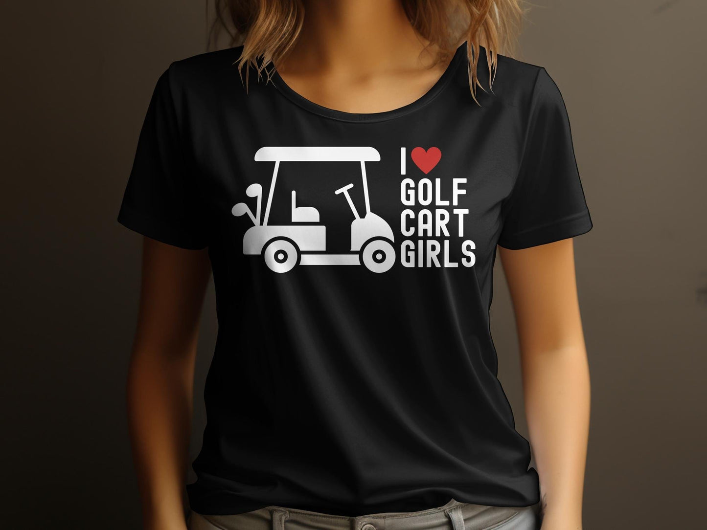 Funny Golfer Gifts  Womens TShirt I Love Golf Cart Girls Golf Womans T-Shirt
