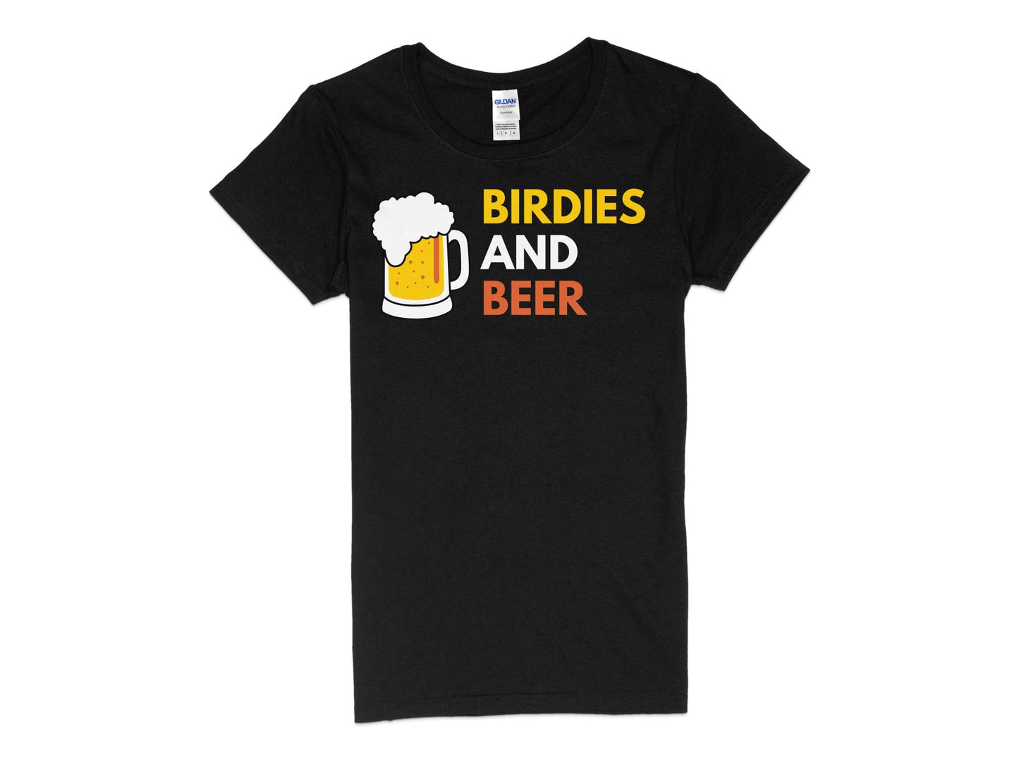 Funny Golfer Gifts  Womens TShirt S / Black Birdies and Beer Golf Womans T-Shirt