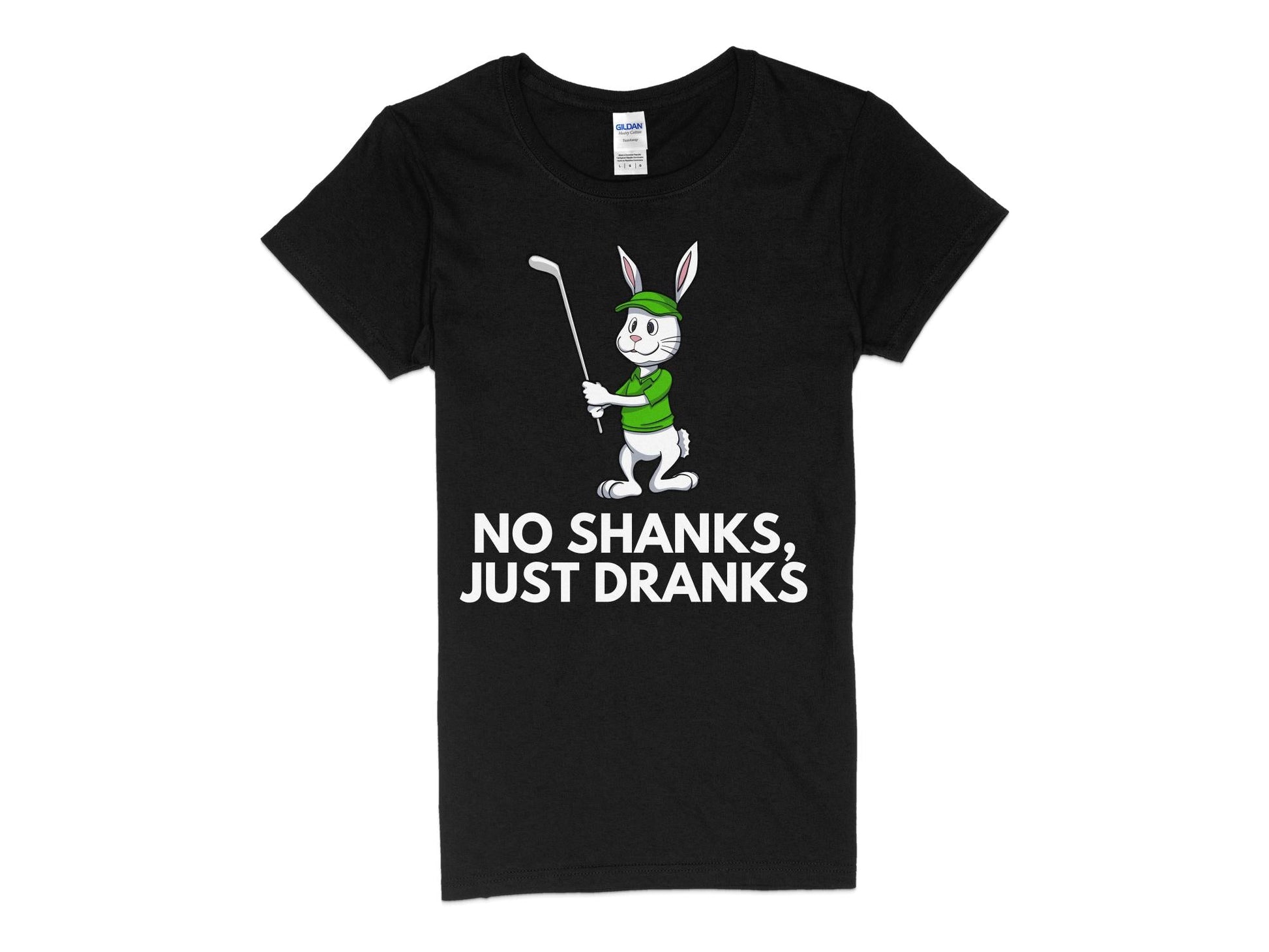 Funny Golfer Gifts  Womens TShirt S / Black No Shanks Just Dranks Golf Womans T-Shirt