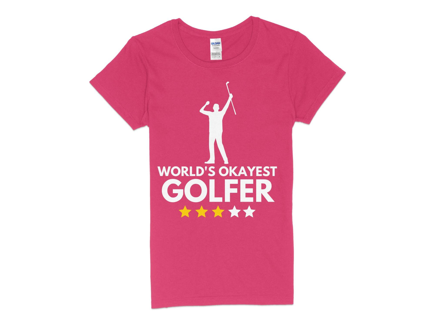 Funny Golfer Gifts  Womens TShirt S / Heliconia Worlds Okayest Golfer Golf Womans T-Shirt