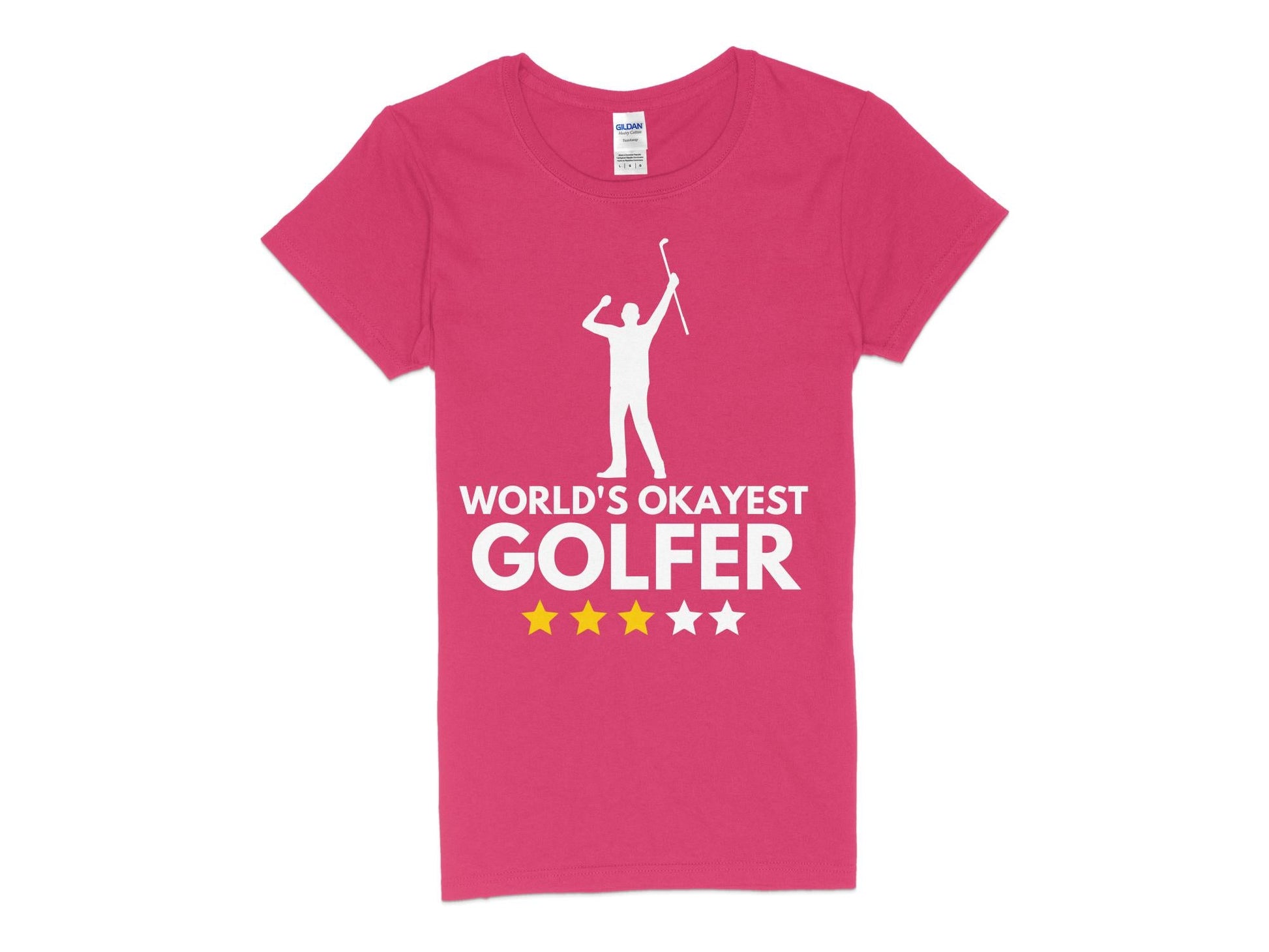 Funny Golfer Gifts  Womens TShirt S / Heliconia Worlds Okayest Golfer Golf Womans T-Shirt