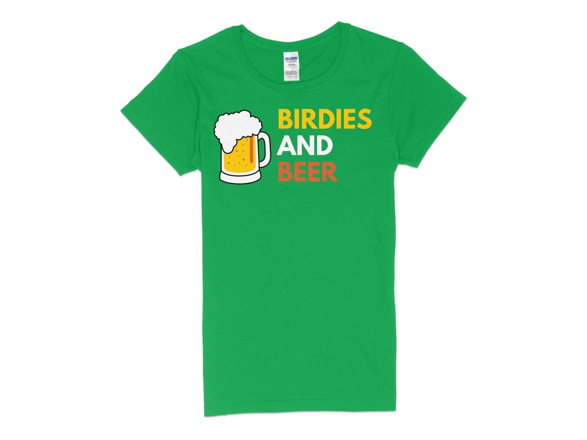 Funny Golfer Gifts  Womens TShirt S / Irish Green Birdies and Beer Golf Womans T-Shirt