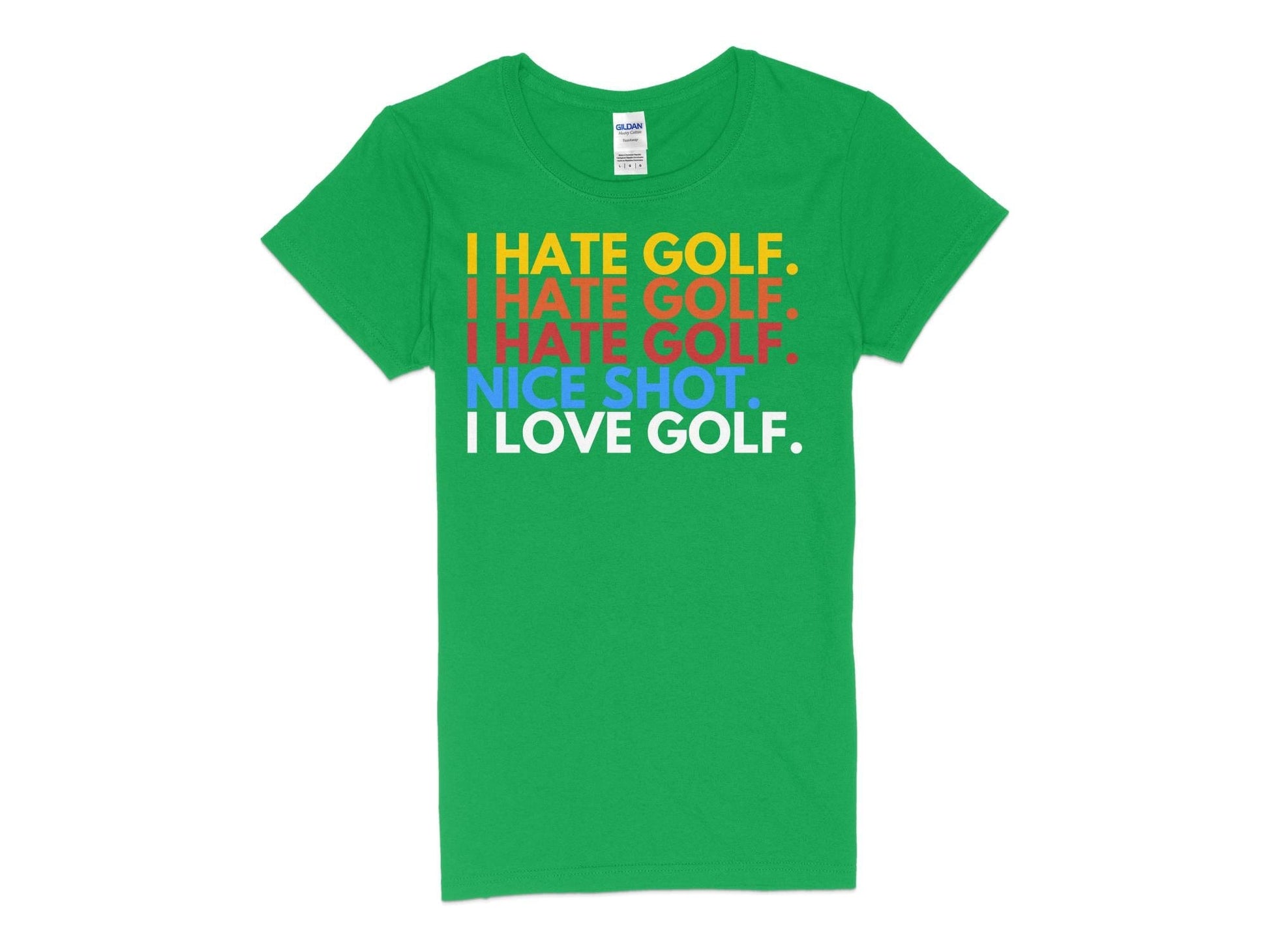 Funny Golfer Gifts  Womens TShirt S / Irish Green I Hate Golf I Love Golf Golf Womans T-Shirt