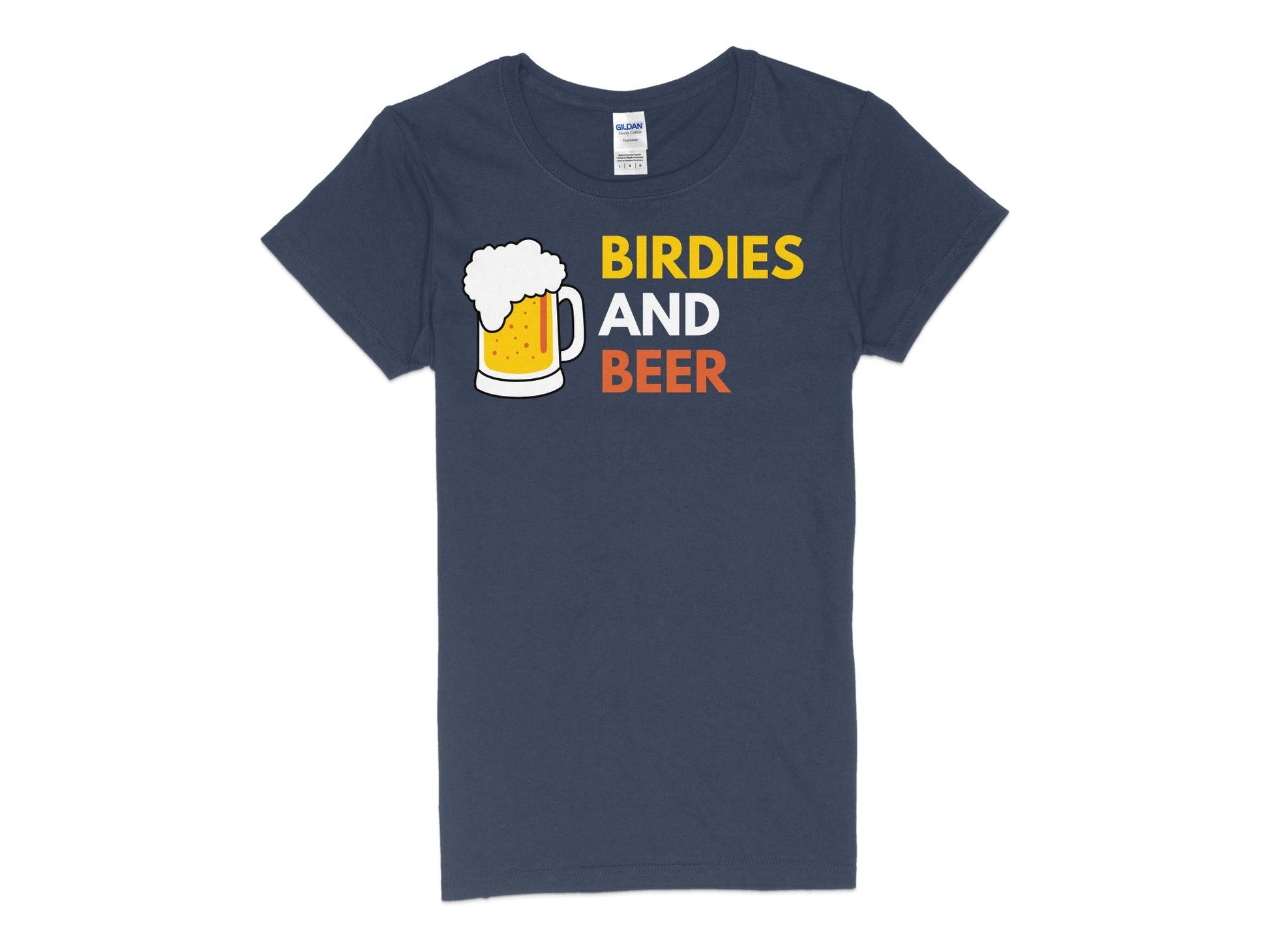 Funny Golfer Gifts  Womens TShirt S / Navy Birdies and Beer Golf Womans T-Shirt