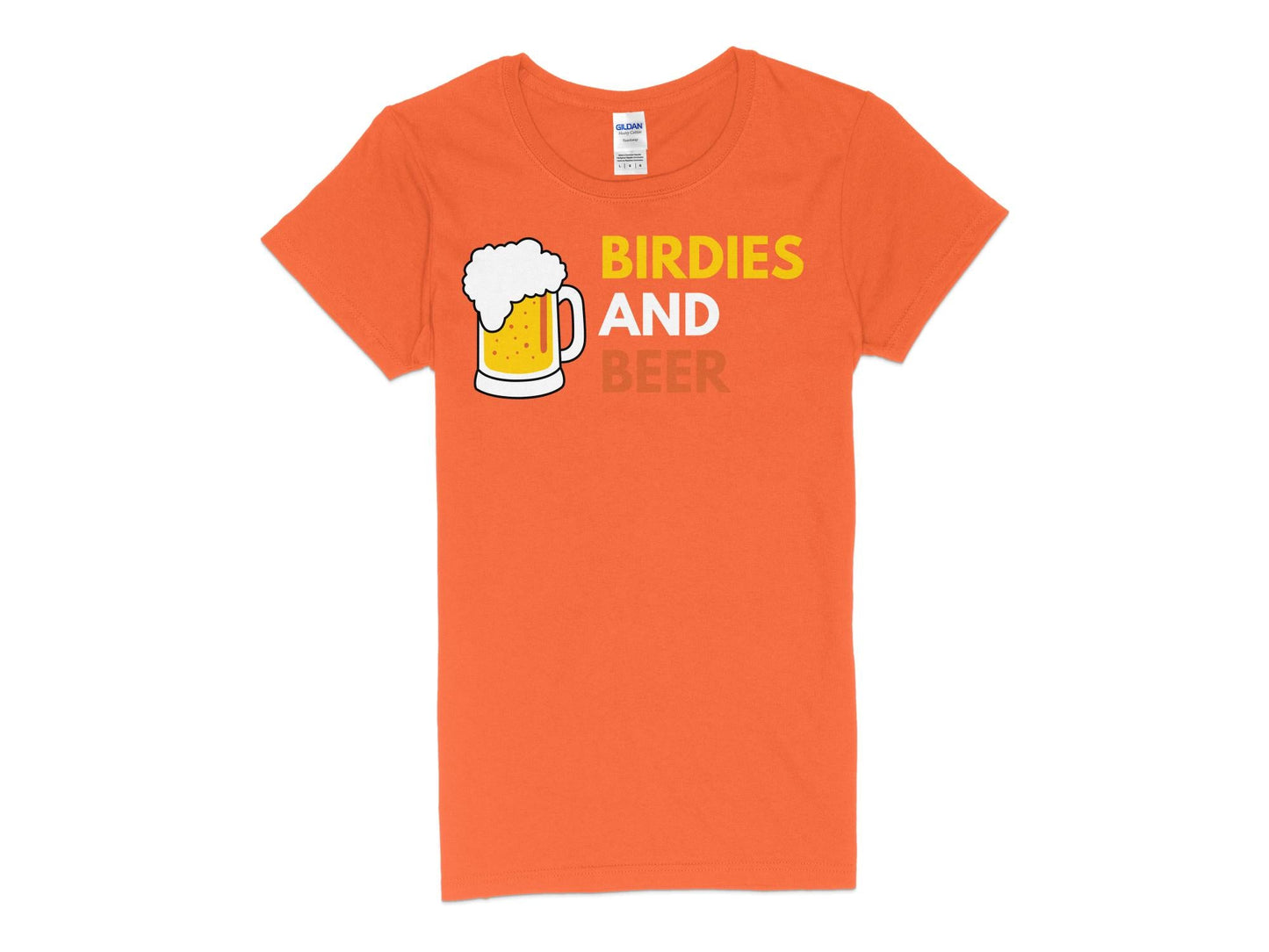 Funny Golfer Gifts  Womens TShirt S / Orange Birdies and Beer Golf Womans T-Shirt