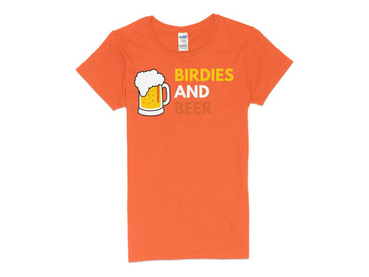 Funny Golfer Gifts  Womens TShirt S / Orange Birdies and Beer Golf Womans T-Shirt