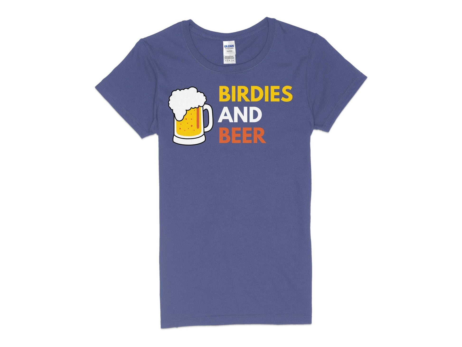 Funny Golfer Gifts  Womens TShirt S / Purple Birdies and Beer Golf Womans T-Shirt