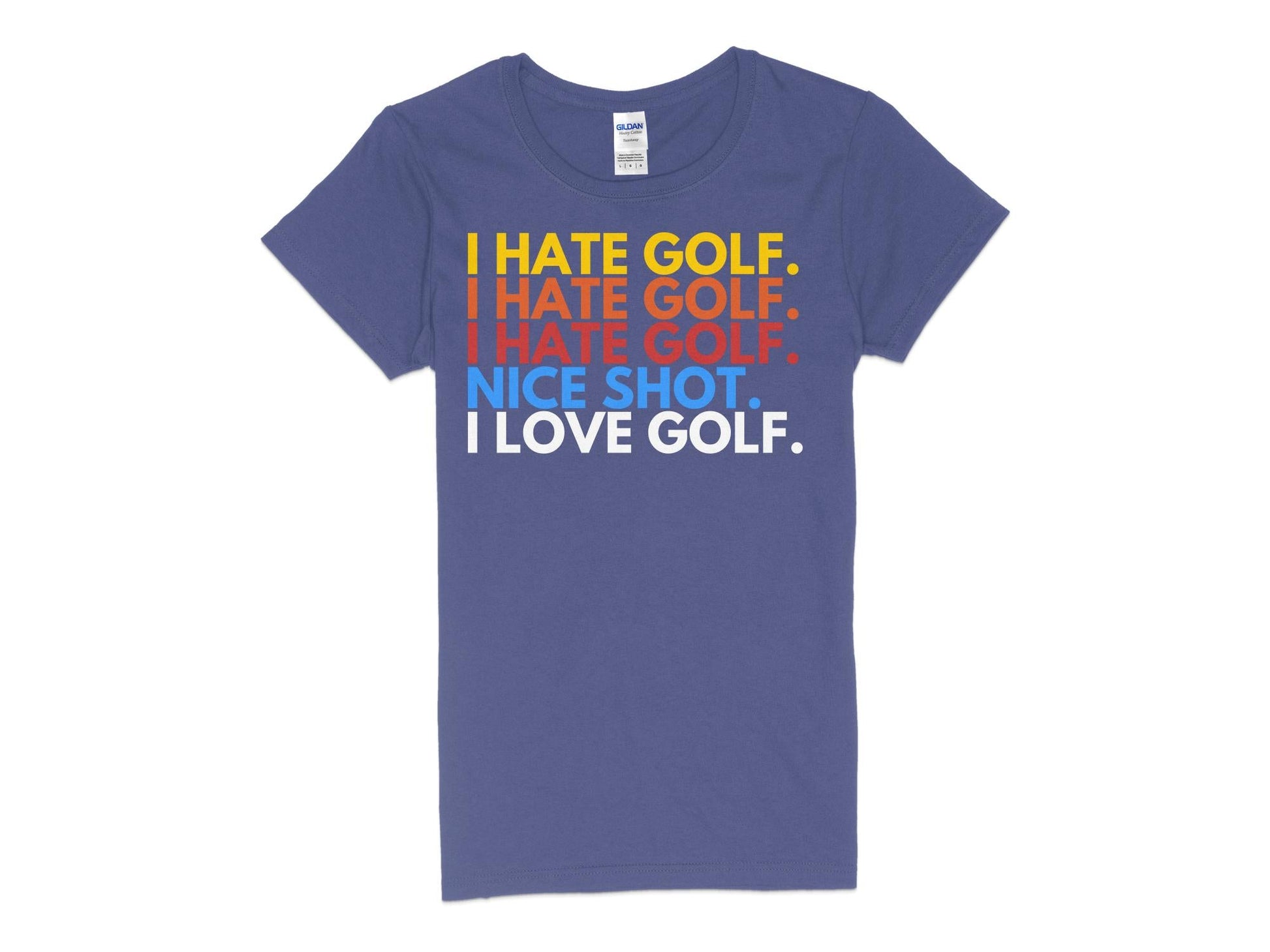 Funny Golfer Gifts  Womens TShirt S / Purple I Hate Golf I Love Golf Golf Womans T-Shirt