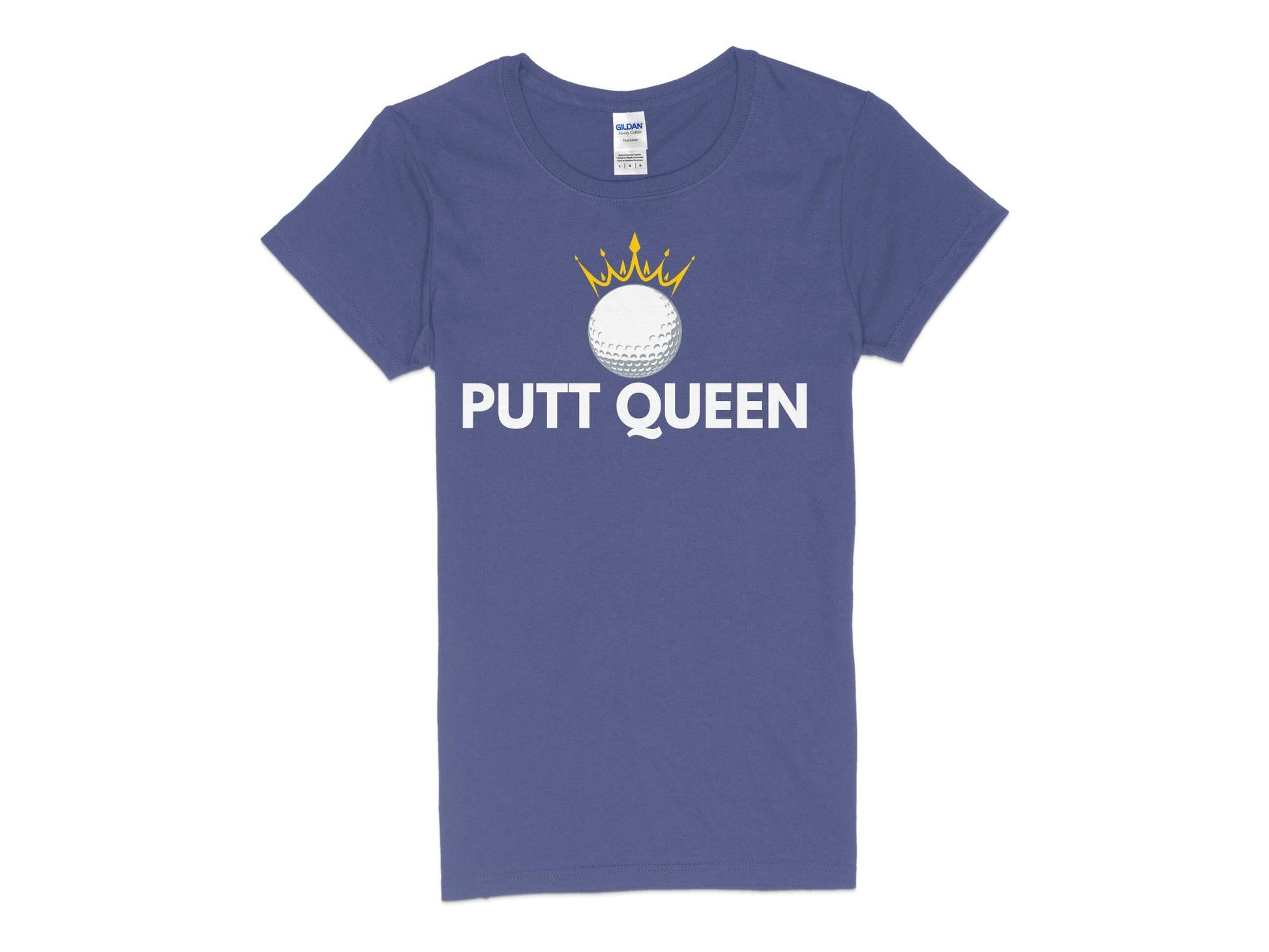 Funny Golfer Gifts  Womens TShirt S / Purple Putt Queen Golf Ball Golf Womans T-Shirt
