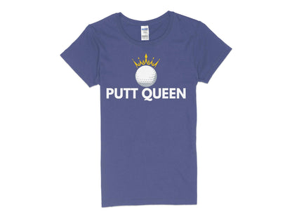 Funny Golfer Gifts  Womens TShirt S / Purple Putt Queen Golf Ball Golf Womans T-Shirt