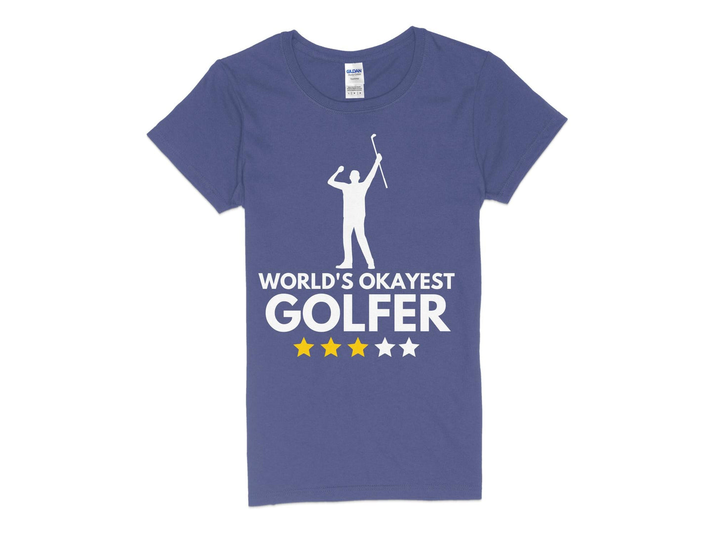 Funny Golfer Gifts  Womens TShirt S / Purple Worlds Okayest Golfer Golf Womans T-Shirt