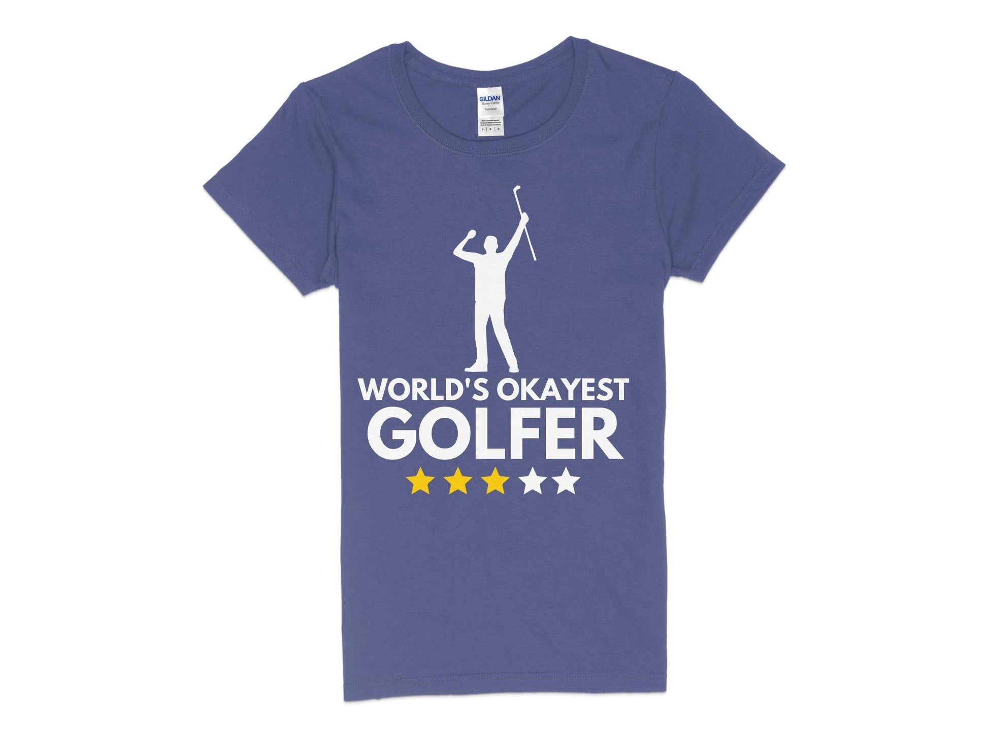 Funny Golfer Gifts  Womens TShirt S / Purple Worlds Okayest Golfer Golf Womans T-Shirt