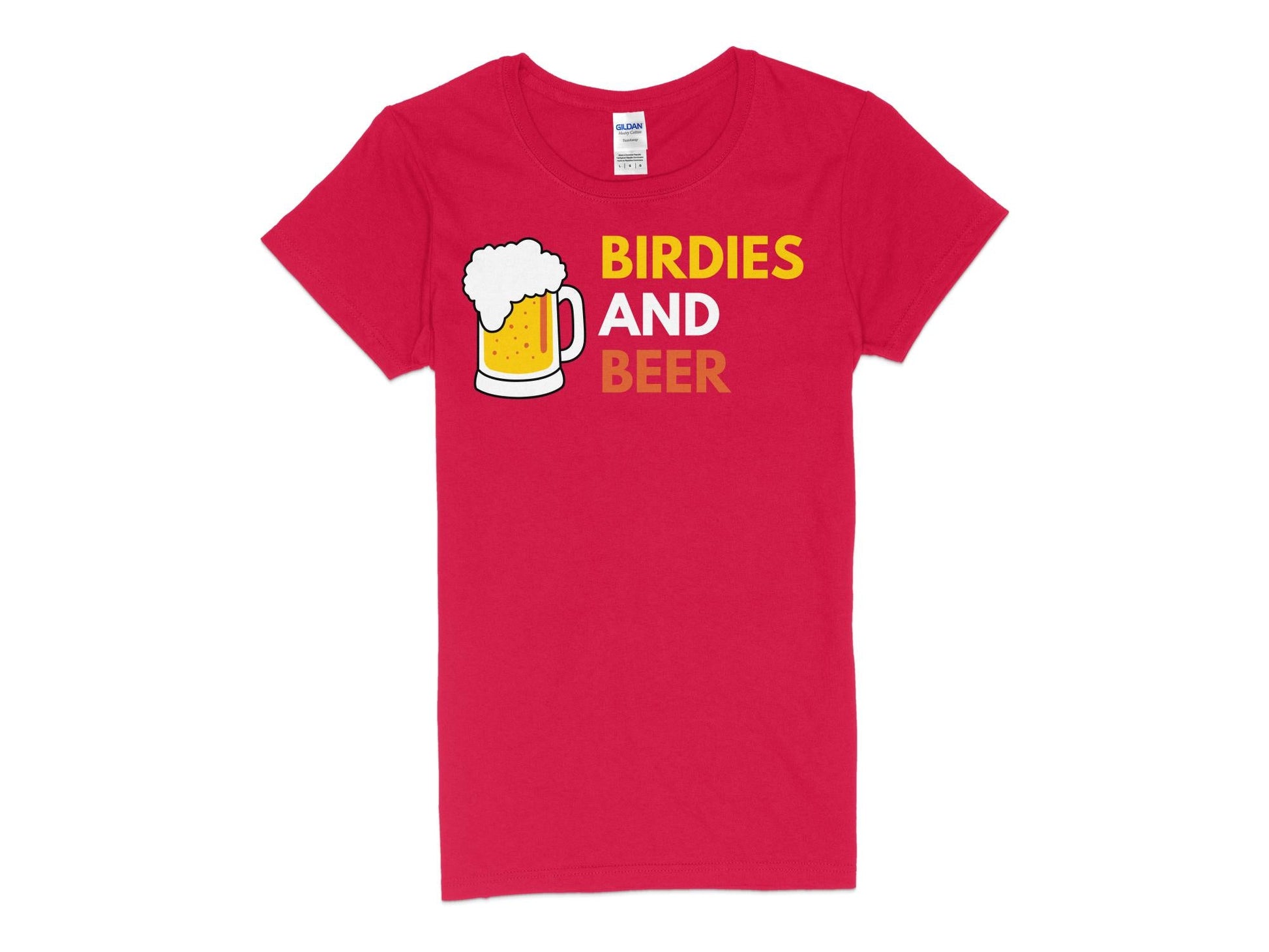 Funny Golfer Gifts  Womens TShirt S / Red Birdies and Beer Golf Womans T-Shirt