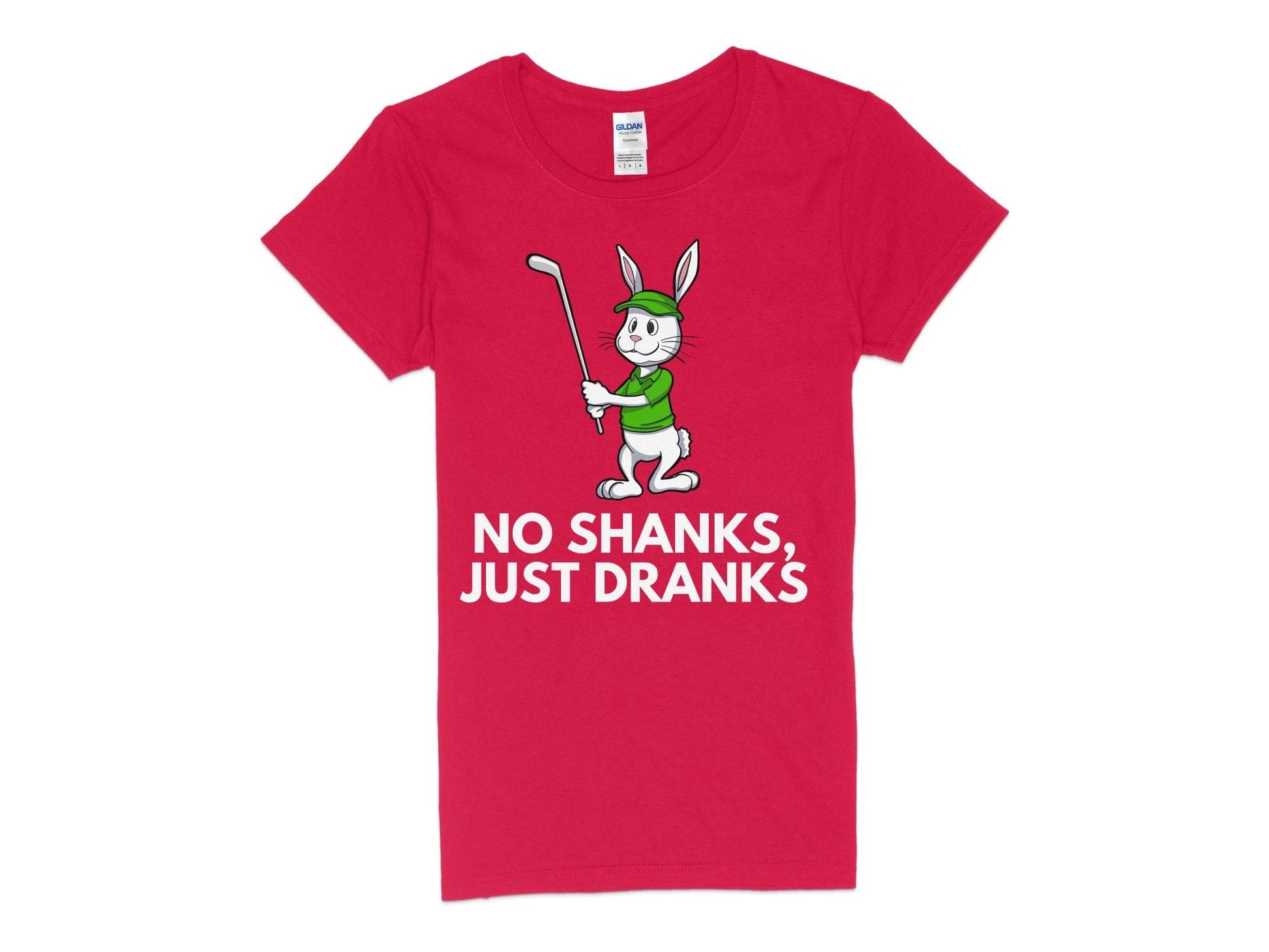 Funny Golfer Gifts  Womens TShirt S / Red No Shanks Just Dranks Golf Womans T-Shirt