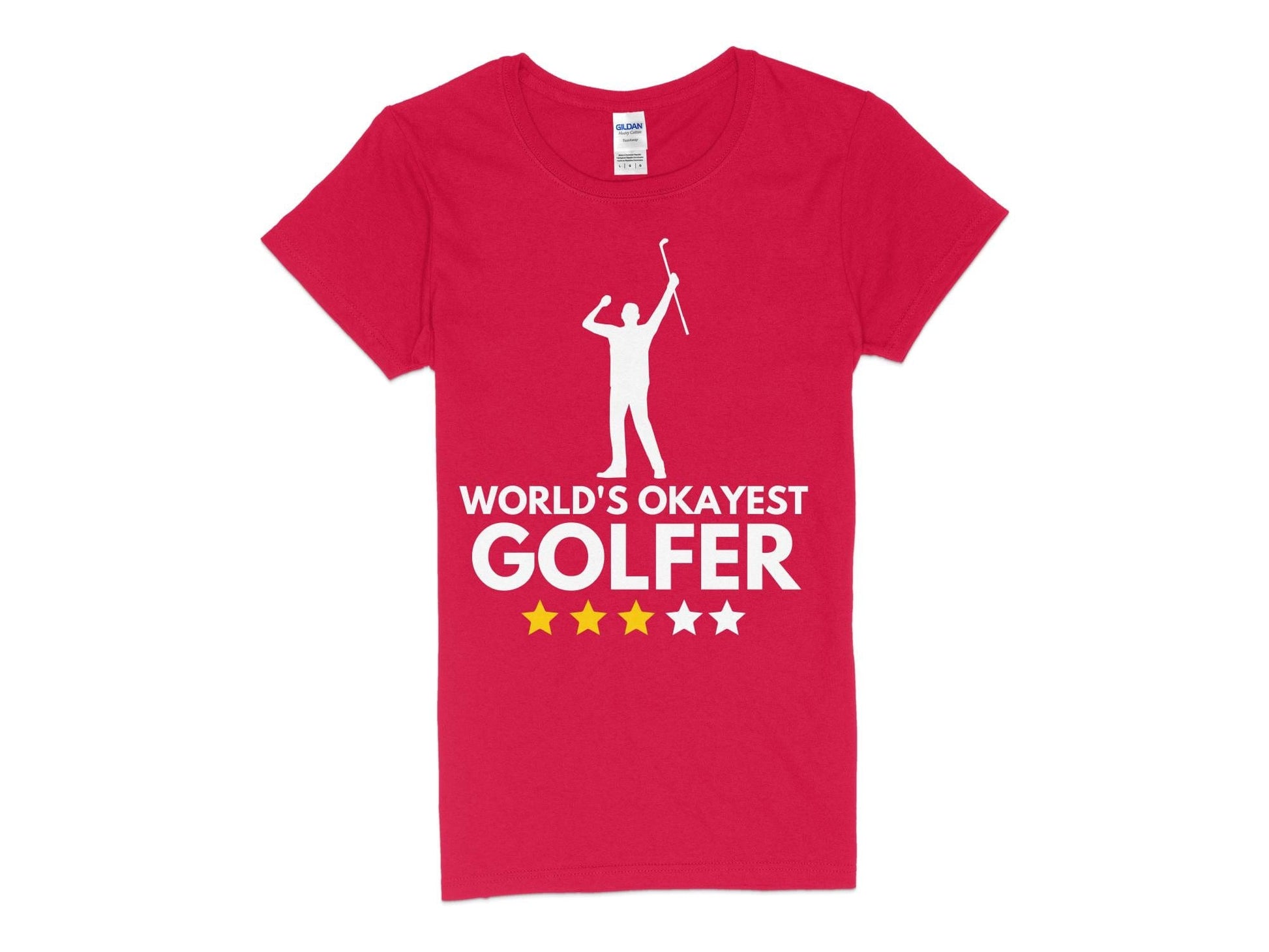 Funny Golfer Gifts  Womens TShirt S / Red Worlds Okayest Golfer Golf Womans T-Shirt