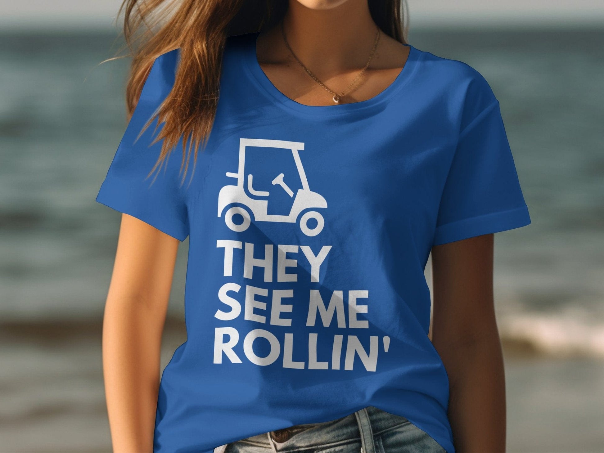 Funny Golfer Gifts  Womens TShirt They See Me Rollin Golf Womans T-Shirt