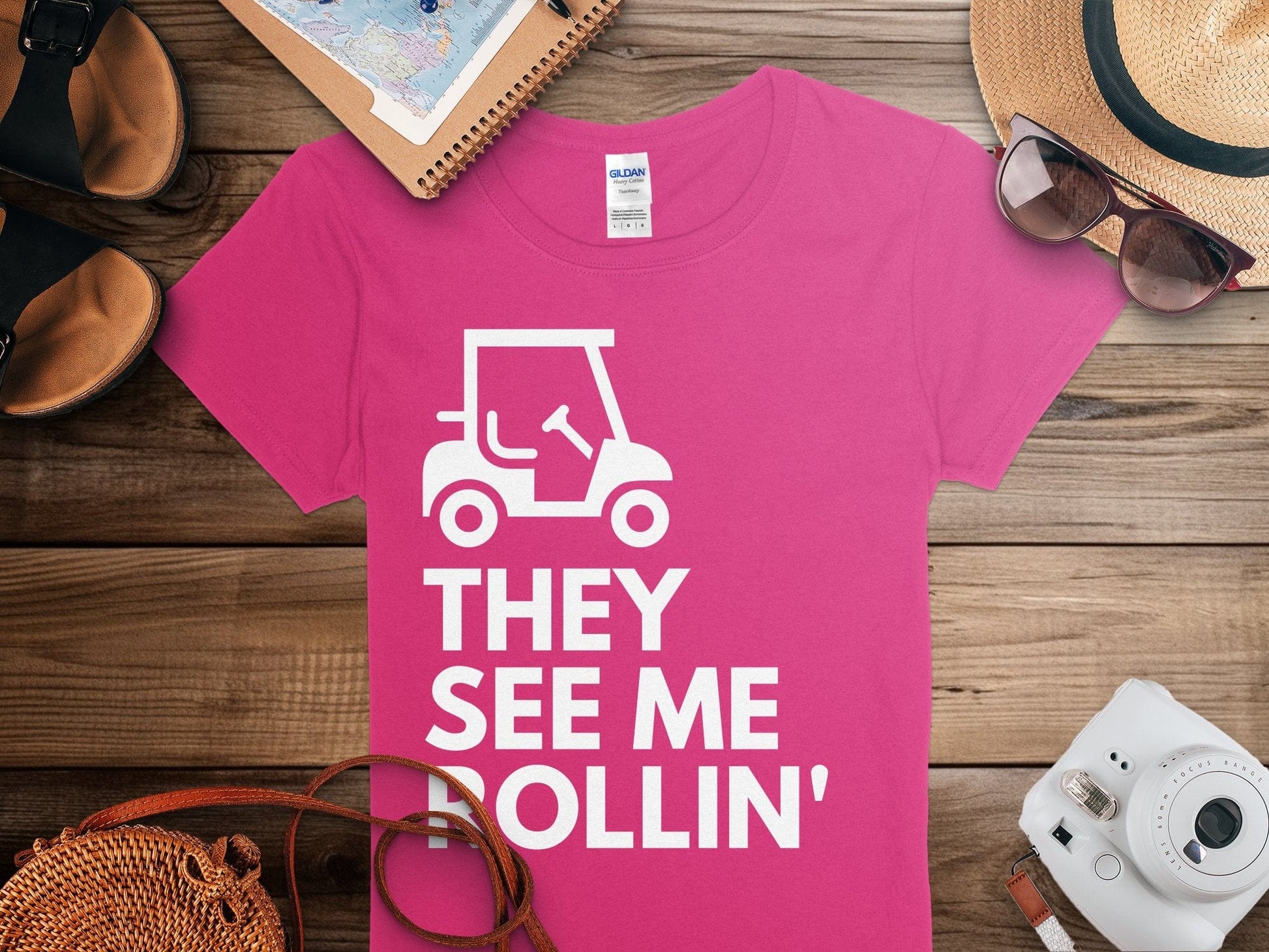 Funny Golfer Gifts  Womens TShirt They See Me Rollin Golf Womans T-Shirt