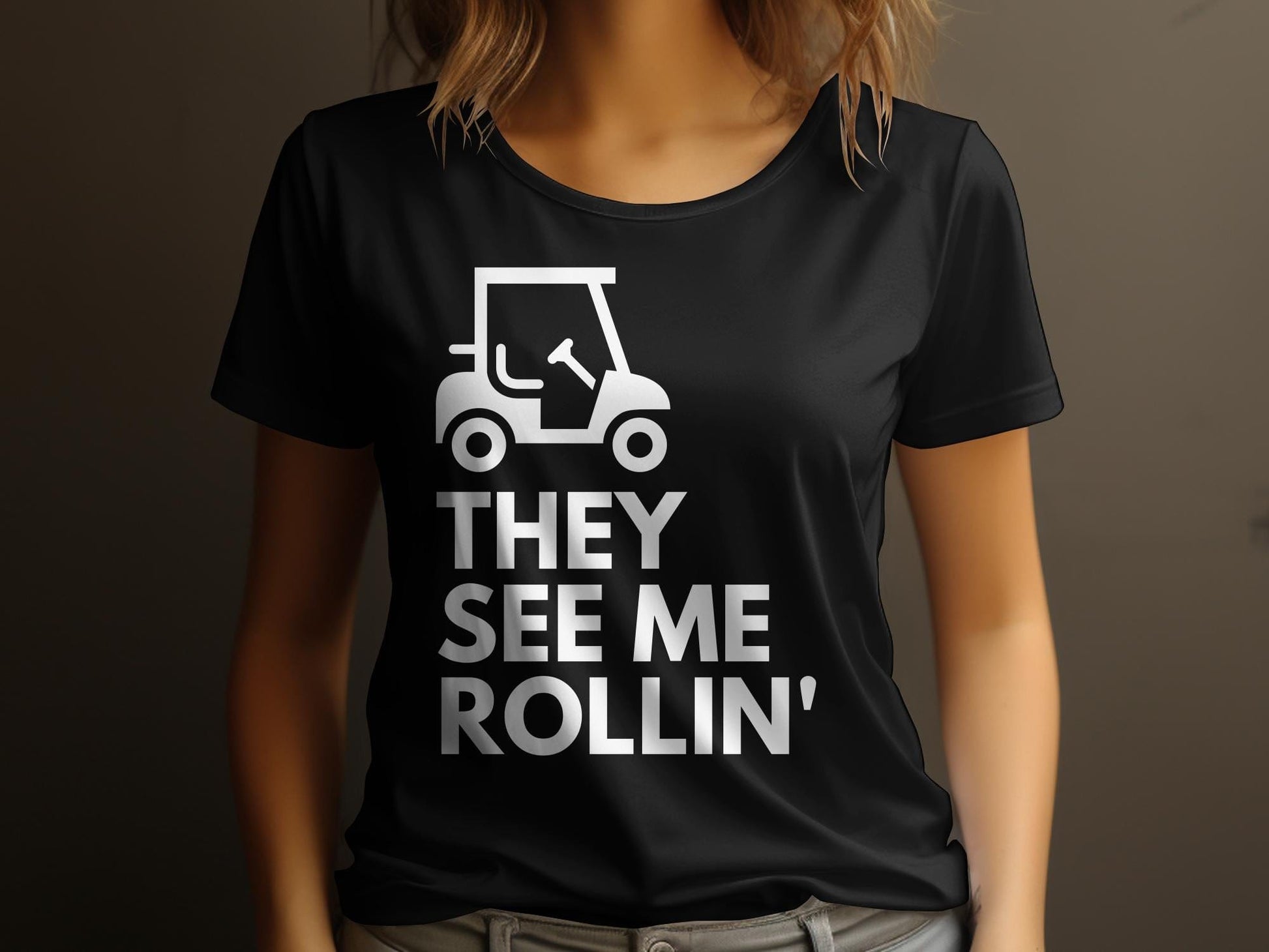 Funny Golfer Gifts  Womens TShirt They See Me Rollin Golf Womans T-Shirt