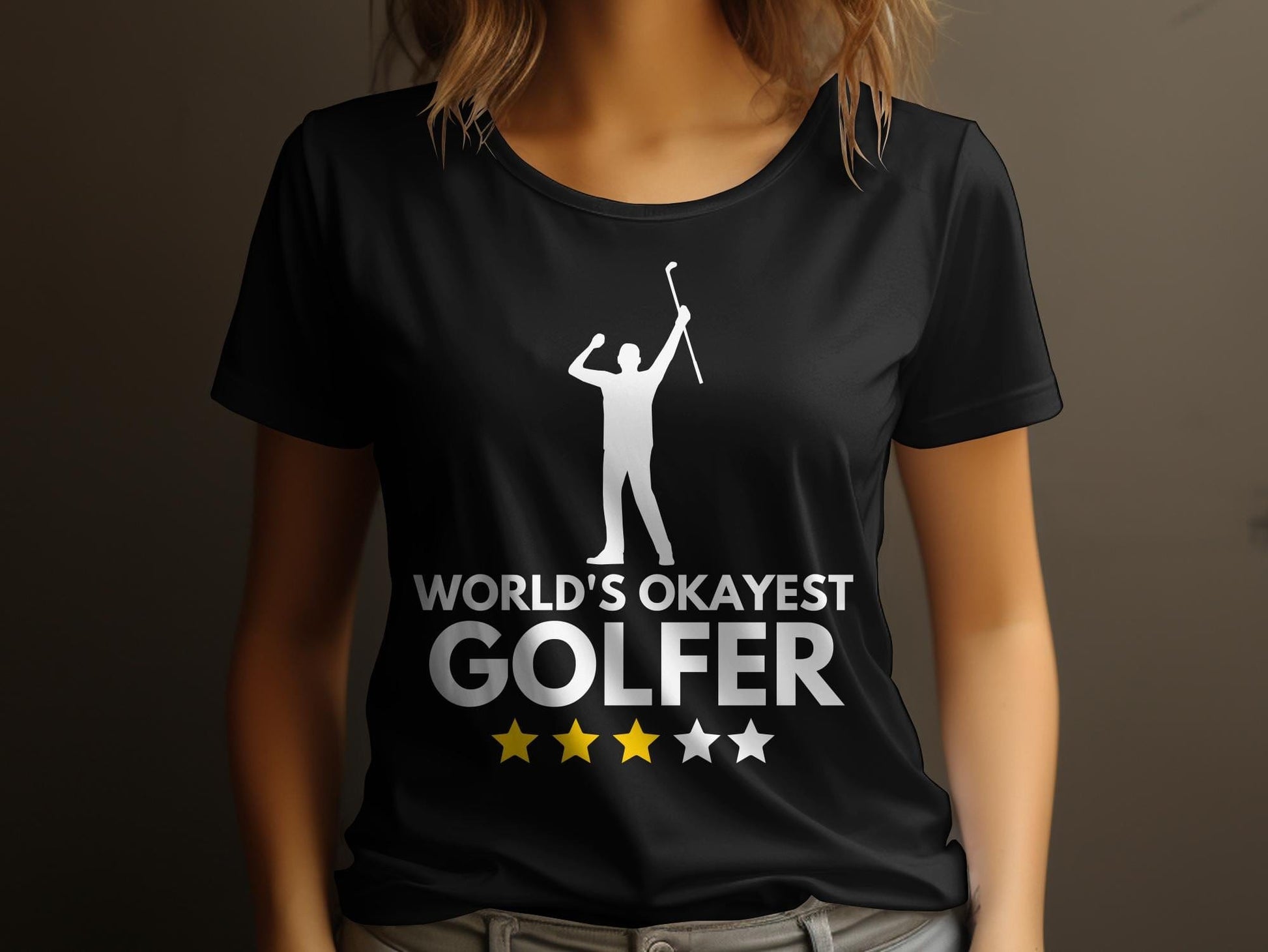 Funny Golfer Gifts  Womens TShirt Worlds Okayest Golfer Golf Womans T-Shirt