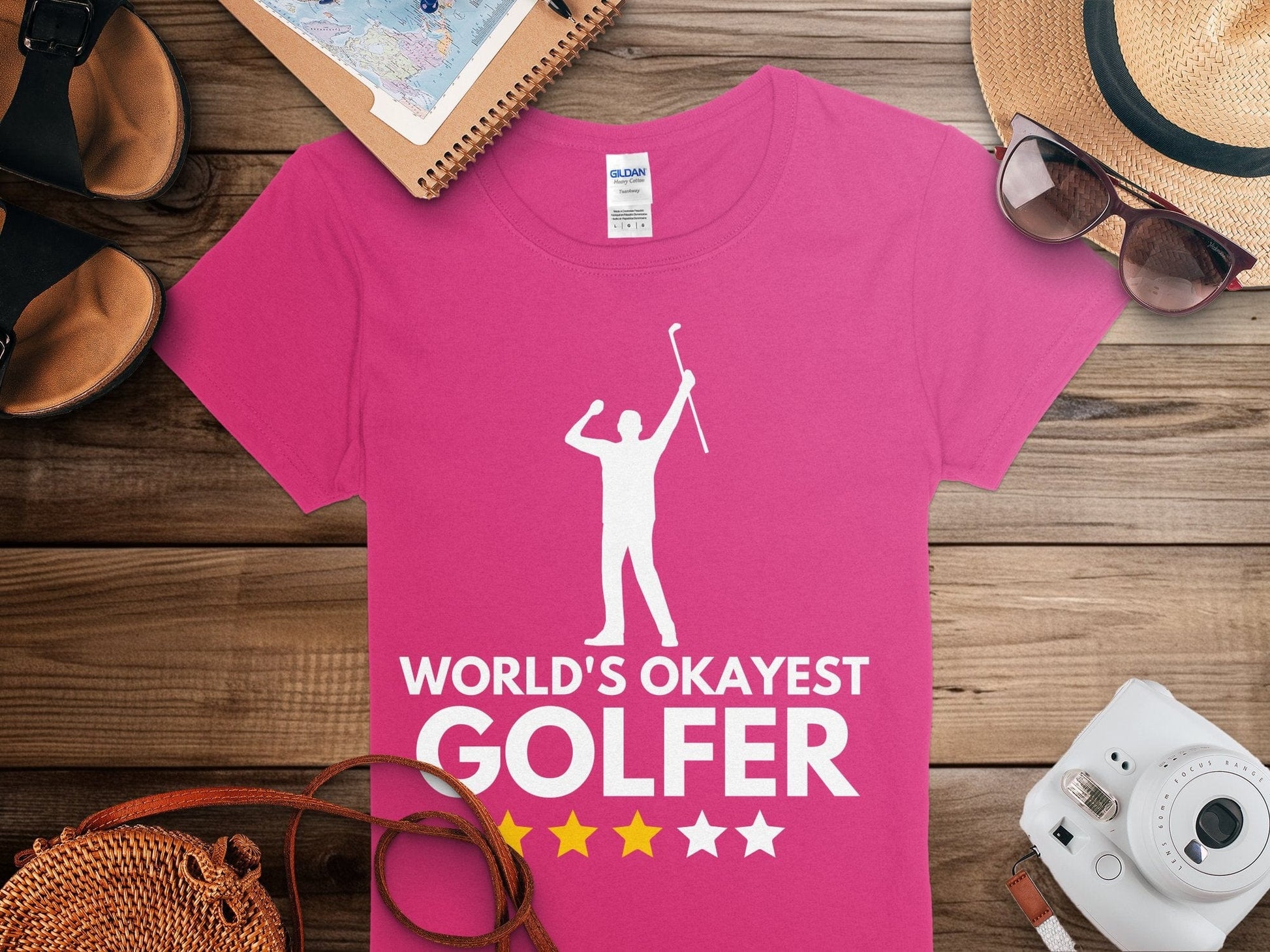 Funny Golfer Gifts  Womens TShirt Worlds Okayest Golfer Golf Womans T-Shirt