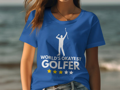 Funny Golfer Gifts  Womens TShirt Worlds Okayest Golfer Golf Womans T-Shirt